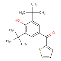Chemical structure of 2,6-di-tert-butyl-4-(thiophene-2-carbonyl)phenol - CSSB00102645422