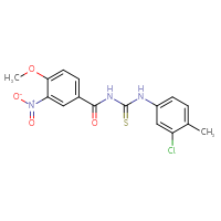 Chemical structure of 1-(3-chloro-4-methylphenyl)-3-(4-methoxy-3-nitrobenzoyl)thiourea - CSSB00160283770