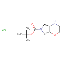 Chemical structure of tert-butyl (4aS,7aR)-octahydropyrrolo[3,4-b][1,4]oxazine-6-carboxylate hydrochloride - CSSB00025716601