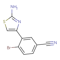 Chemical structure of 3-(2-amino-1,3-thiazol-4-yl)-4-bromobenzonitrile - CSSB00103092618