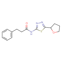 Chemical structure of N-[5-(oxolan-2-yl)-1,3,4-thiadiazol-2-yl]-3-phenylpropanamide - CSSB00046256029