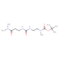 Chemical structure of tert-butyl N-[2-({[2-(dimethylcarbamoyl)ethyl]carbamoyl}amino)ethyl]-N-methylcarbamate - CSSB02104312200