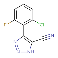 Chemical structure of 4-(2-chloro-6-fluorophenyl)-1H-1,2,3-triazole-5-carbonitrile - CSSB00000066115