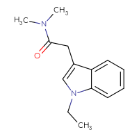 Chemical structure of 2-(1-ethyl-1H-indol-3-yl)-N,N-dimethylacetamide - CSSB01995220558