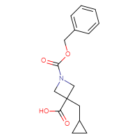 Chemical structure of 1-[(benzyloxy)carbonyl]-3-(cyclopropylmethyl)azetidine-3-carboxylic acid - CSSB00137722177
