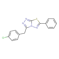 Chemical structure of 3-[(4-chlorophenyl)methyl]-6-phenyl-[1,2,4]triazolo[3,4-b][1,3,4]thiadiazole - CSSB00121633064