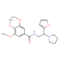 Chemical structure of N-[2-(furan-2-yl)-2-(pyrrolidin-1-yl)ethyl]-3,4,5-trimethoxybenzamide - CSSB00026299012