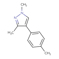 Chemical structure of 1,3-dimethyl-4-(4-methylphenyl)-1H-pyrazole - CSSB00103318163