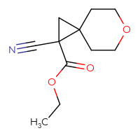 Chemical structure of ethyl 1-cyano-6-oxaspiro[2.5]octane-1-carboxylate - CSSB01377023506
