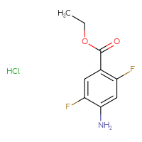 Chemical structure of ethyl 4-amino-2,5-difluorobenzoate hydrochloride - CSSB20963525716