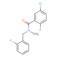 Chemical structure of 5-chloro-2-fluoro-N-[(2-fluorophenyl)methyl]-N-methylbenzamide - CSSB00051226254