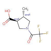 Chemical structure of rac-(3R,4R)-4-methyl-1-(2,2,2-trifluoroacetyl)pyrrolidine-3-carboxylic acid - CSSB02125626915