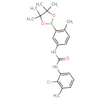 Chemical structure of 3-(2-chloro-3-methylphenyl)-1-[4-methyl-3-(4,4,5,5-tetramethyl-1,3,2-dioxaborolan-2-yl)phenyl]urea - CSSB21332064992