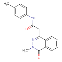 Chemical structure of 2-(3-methyl-4-oxo-3,4-dihydrophthalazin-1-yl)-N-(4-methylphenyl)acetamide - CSSB00046103627