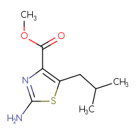 Chemical structure of methyl 2-amino-5-(2-methylpropyl)-1,3-thiazole-4-carboxylate - CSSB00000721842