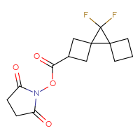 Chemical structure of 2,5-dioxopyrrolidin-1-yl 9,9-difluorodispiro[3.0.3⁵.1⁴]nonane-2-carboxylate - CSSB20270129124