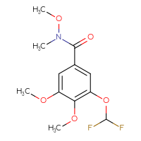 Chemical structure of 3-(difluoromethoxy)-N,4,5-trimethoxy-N-methylbenzamide - CSSB15126263383