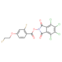 Chemical structure of 4,5,6,7-tetrachloro-1,3-dioxo-2,3-dihydro-1H-isoindol-2-yl 2-fluoro-4-(2-fluoroethoxy)benzoate - CSSB20271284992