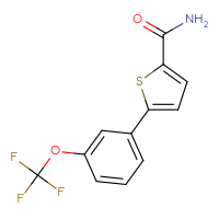 Chemical structure of 5-[3-(trifluoromethoxy)phenyl]thiophene-2-carboxamide - CSSB00085360340