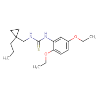 Chemical structure of 1-(2,5-diethoxyphenyl)-3-[(1-propylcyclopropyl)methyl]thiourea - CSSB15780503258