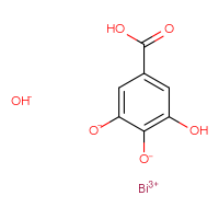 Chemical structure of bismuth(3+) 5-carboxy-3-hydroxybenzene-1,2-bis(olate) hydroxide - CSSB21228084285
