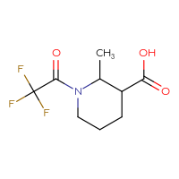 Chemical structure of 2-methyl-1-(2,2,2-trifluoroacetyl)piperidine-3-carboxylic acid - CSSB00015735748