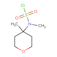 Chemical structure of N-methyl-N-(4-methyloxan-4-yl)sulfamoyl chloride - CSSB00154196522
