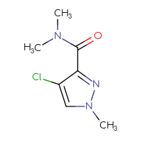 Chemical structure of 4-chloro-N,N,1-trimethyl-1H-pyrazole-3-carboxamide - CSSB00118922621