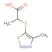 Chemical structure of 2-[(4-methyl-1,2,3-thiadiazol-5-yl)sulfanyl]propanoic acid - CSSB00009994658