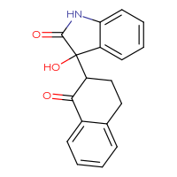 Chemical structure of 3-hydroxy-3-(1-oxo-1,2,3,4-tetrahydronaphthalen-2-yl)-2,3-dihydro-1H-indol-2-one - CSSB00026718497