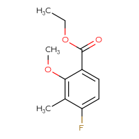 Chemical structure of ethyl 4-fluoro-2-methoxy-3-methylbenzoate - CSSB00054542700