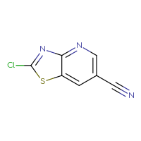 Chemical structure of 2-chloro-[1,3]thiazolo[4,5-b]pyridine-6-carbonitrile - CSSB00010715534