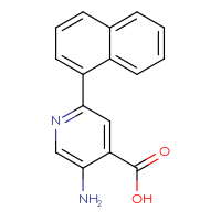 Chemical structure of 5-amino-2-(naphthalen-1-yl)pyridine-4-carboxylic acid - CSSB21531606796