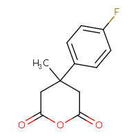 Chemical structure of 4-(4-fluorophenyl)-4-methyloxane-2,6-dione - CSSB00010104826
