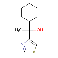 Chemical structure of 1-cyclohexyl-1-(1,3-thiazol-4-yl)ethan-1-ol - CSSB00015953477