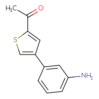 Chemical structure of 1-[4-(3-aminophenyl)thiophen-2-yl]ethan-1-one - CSSB06581111074
