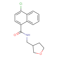 Chemical structure of 4-chloro-N-[(oxolan-3-yl)methyl]naphthalene-1-carboxamide - CSSB06464457199
