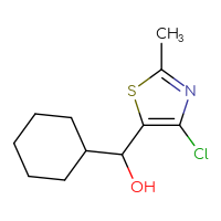 Chemical structure of (4-chloro-2-methyl-1,3-thiazol-5-yl)(cyclohexyl)methanol - CSSB20461469952