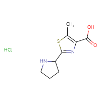 Chemical structure of 5-methyl-2-(pyrrolidin-2-yl)-1,3-thiazole-4-carboxylic acid hydrochloride - CSSB00102663427