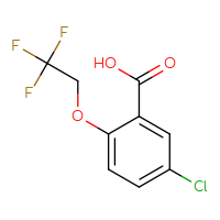 Chemical structure of 5-chloro-2-(2,2,2-trifluoroethoxy)benzoic acid - CSSB00000685161