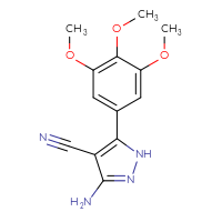 Chemical structure of 3-amino-5-(3,4,5-trimethoxyphenyl)-1H-pyrazole-4-carbonitrile - CSSB03592895515