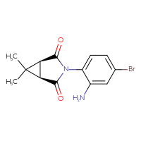 Chemical structure of (1R,5S)-3-(2-amino-4-bromophenyl)-6,6-dimethyl-3-azabicyclo[3.1.0]hexane-2,4-dione - CSSB02176645852