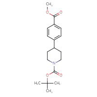 Chemical structure of tert-butyl 4-[4-(methoxycarbonyl)phenyl]piperidine-1-carboxylate - CSSB00010409767