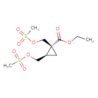 Chemical structure of ethyl (1R,2R)-1,2-bis[(methanesulfonyloxy)methyl]cyclopropane-1-carboxylate - CSSB02125426730