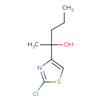 Chemical structure of 2-(2-chloro-1,3-thiazol-4-yl)pentan-2-ol - CSSB20844300028