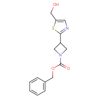 Chemical structure of benzyl 3-[5-(hydroxymethyl)-1,3-thiazol-2-yl]azetidine-1-carboxylate - CSSB00034071392
