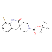 Chemical structure of tert-butyl 8'-fluoro-2'-oxo-2',4'-dihydro-1'H-spiro[piperidine-4,3'-quinoline]-1-carboxylate - CSSB00103157845