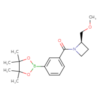 Chemical structure of (2R)-2-(methoxymethyl)-1-[3-(4,4,5,5-tetramethyl-1,3,2-dioxaborolan-2-yl)benzoyl]azetidine - CSSB20441170560