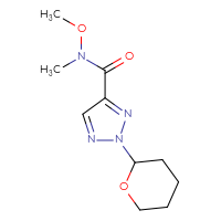 Chemical structure of N-methoxy-N-methyl-2-(oxan-2-yl)-2H-1,2,3-triazole-4-carboxamide - CSSB21151593007