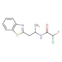 Chemical structure of N-[1-(1,3-benzothiazol-2-yl)propan-2-yl]-2-chloro-2-fluoroacetamide - CSSB21332055278